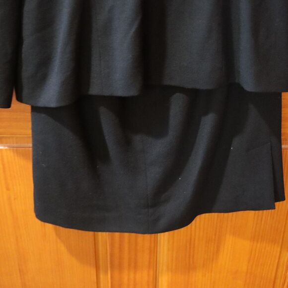 San Louis Black Wool Skirt Suit Blazer Jacket Set 14 Career Formal Funeral Suit - Picture 5 of 13